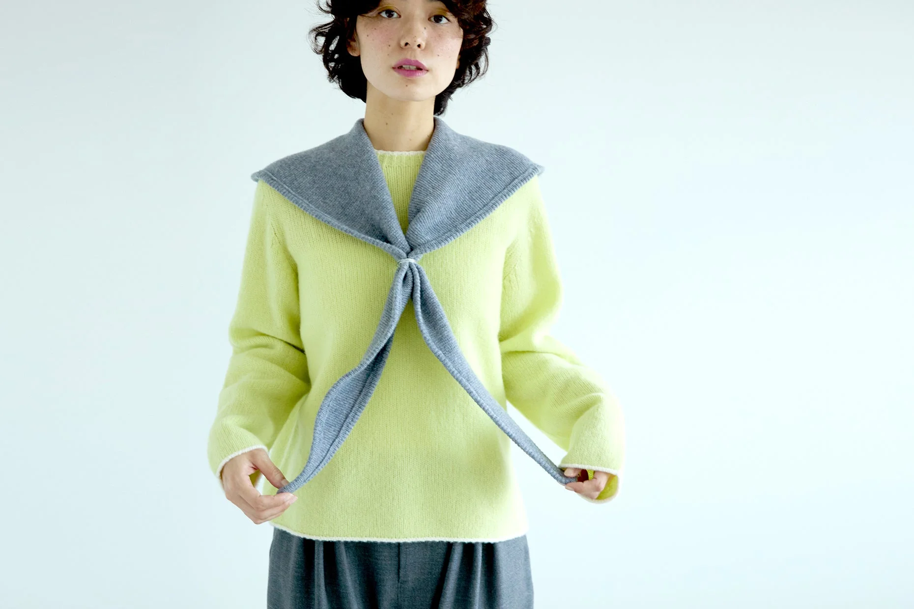 knit hood "muffler" 着用例