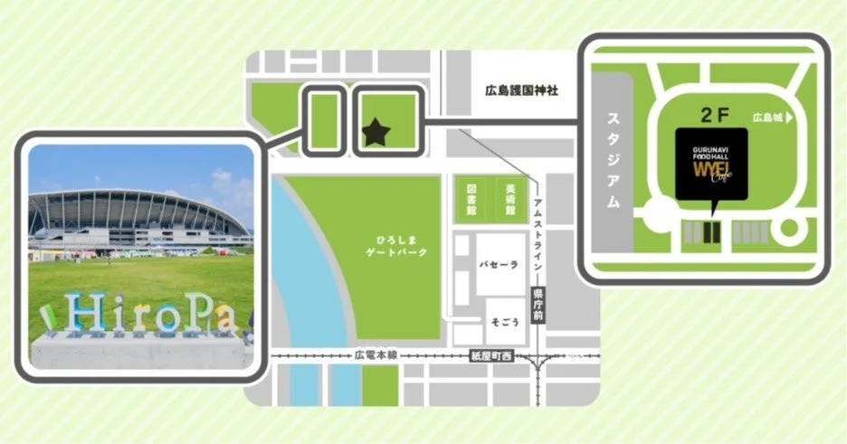 地図とスタジアム周辺