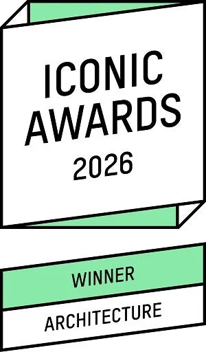 ICONIC AWARDS 2026の建築部門での受賞を伝えるロゴ