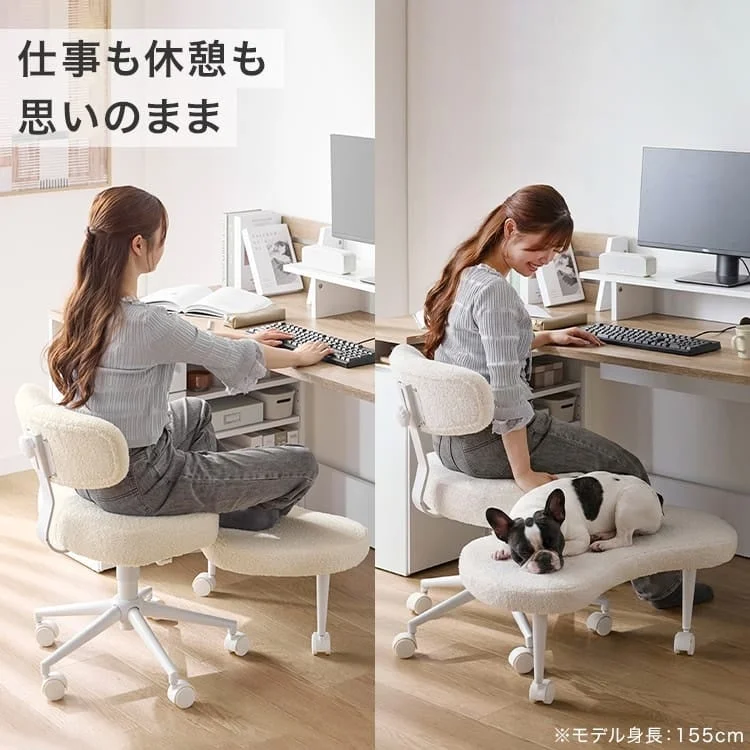仕事と休憩の両方に対応する多機能なエルゴノミクスチェアの使用例