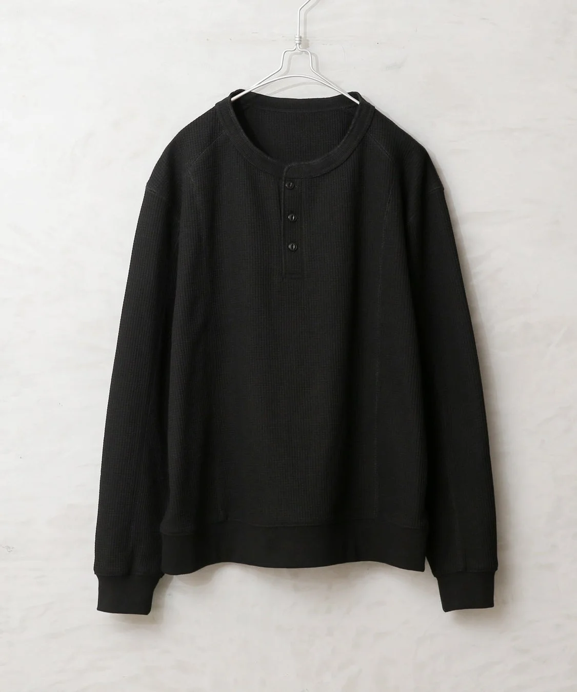 ワッフル ヘンリーネック ロンT