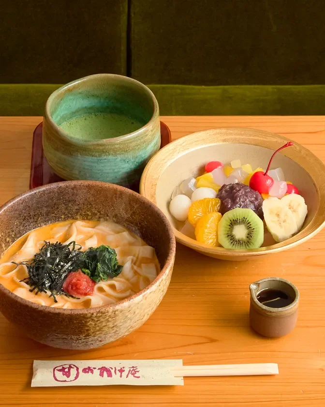 和食,抹茶,麺料理,きしめん,あんみつ,和スイーツ,デザート,フルーツ,甘味処,日本食,食事