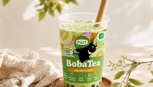 レンジで3分！おうちで本格タピオカ「プーリータピオカドリンク」に待望のメロン味が新登場！