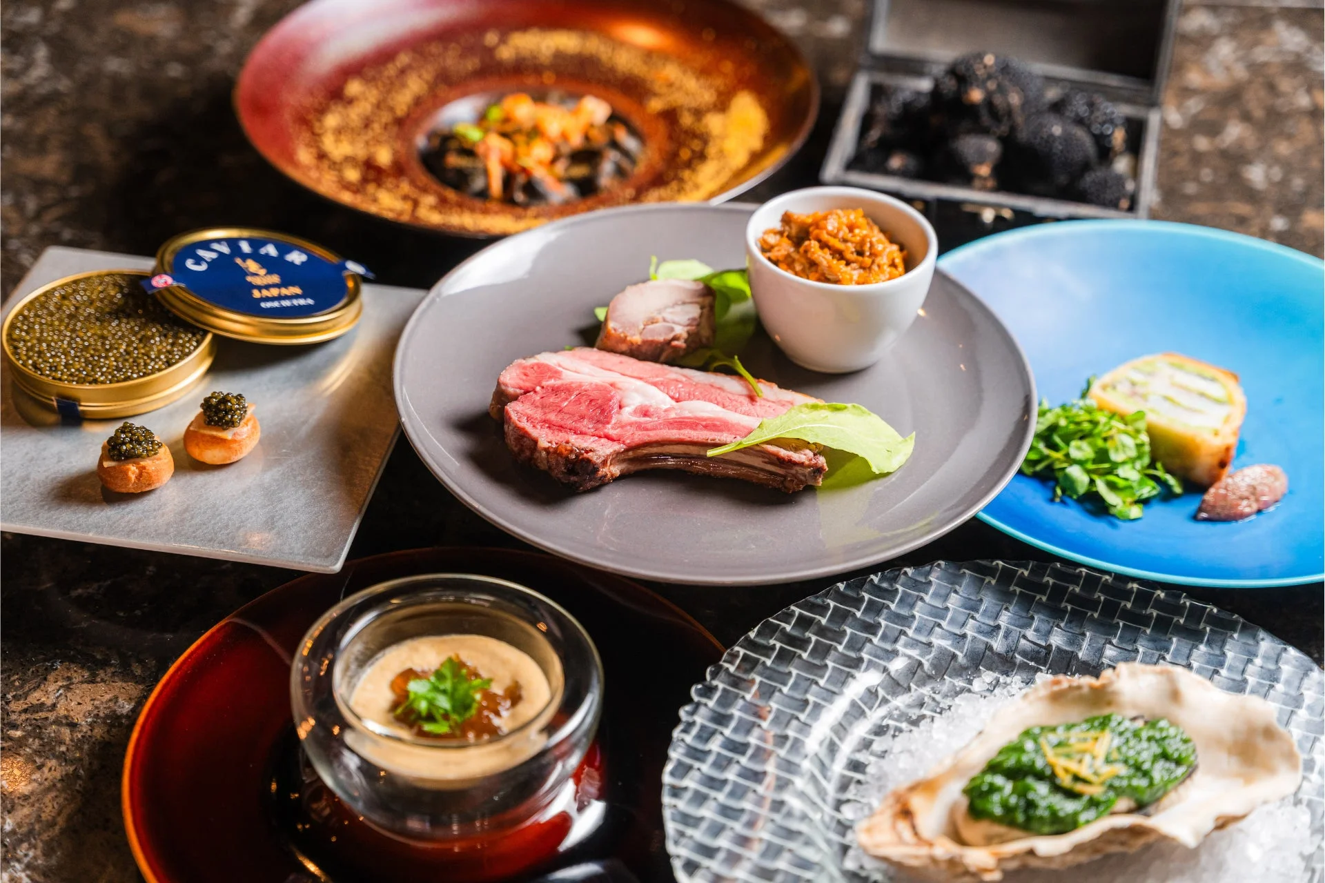 高級料理の盛り合わせ