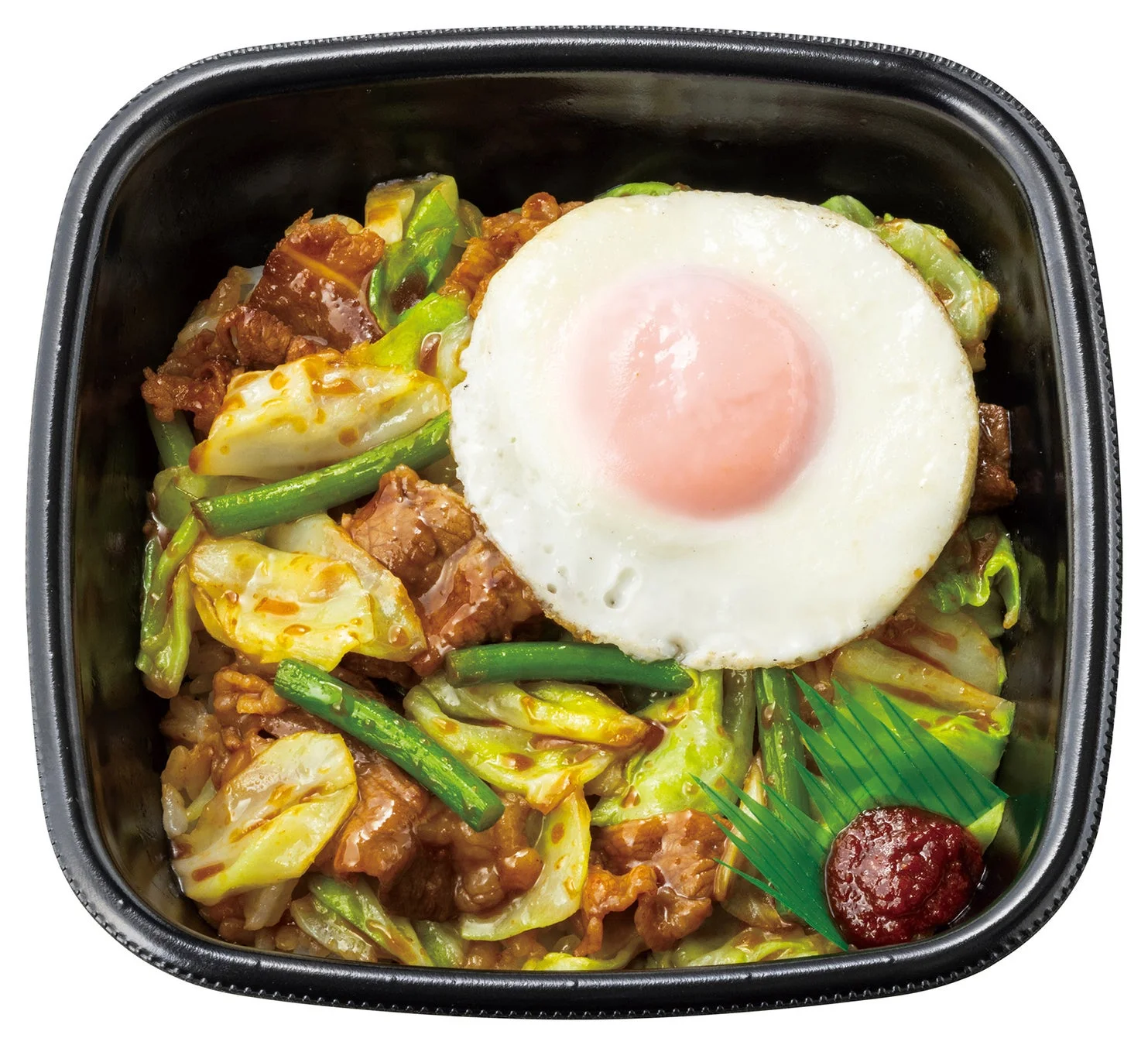 牛キャベ丼 目玉焼きトッピング