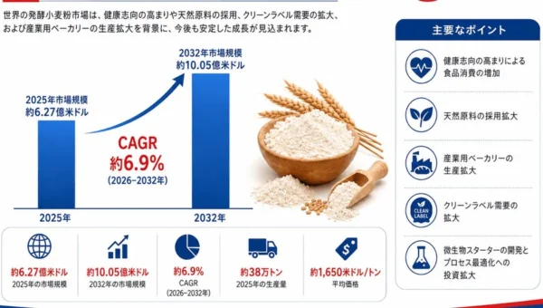 食卓が変わる！発酵小麦粉市場が2032年に10億ドル超へ急成長の予測