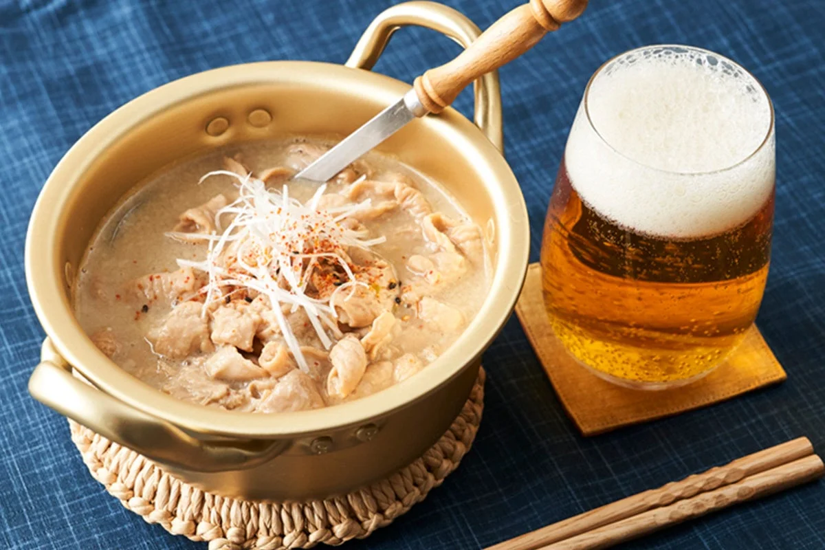 もつ煮込みとビール