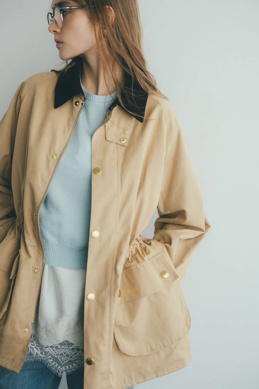Barbour BEDALEテントシルエットジャケット カーキ
