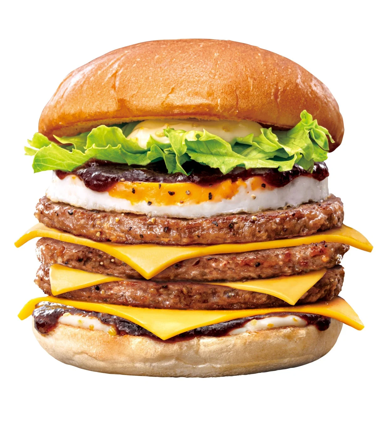 トリプル月見チーズバーガー