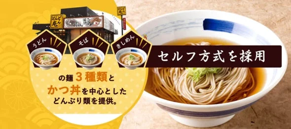 どんどん庵のセルフ方式とメニュー