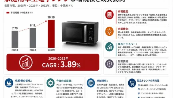 温めるだけじゃない！進化する家庭用電子レンジ市場、2032年には100億ドル超えの予測