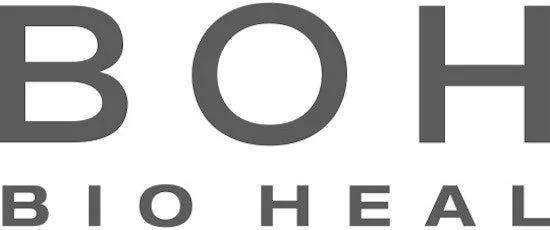 「BOH」と「BIO HEAL」の文字が書かれたロゴ画像です。上段に大きく「BOH」、下段に小さく「BIO HEAL」と表示されており、健康関連企業のブランドロゴを想起させます。
