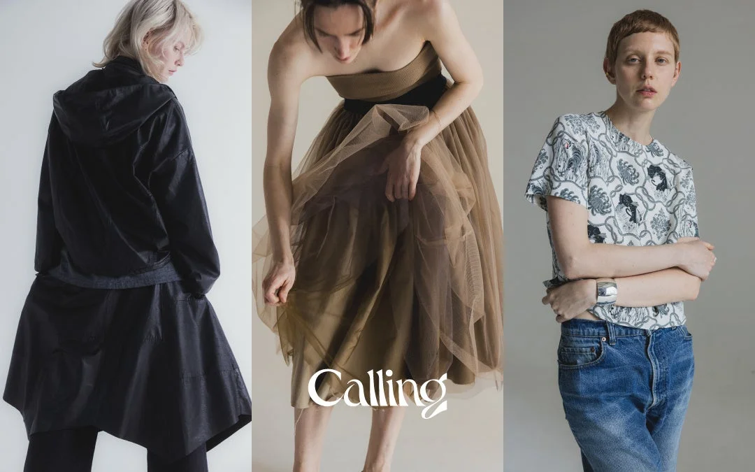 Callingの服を着用した3人のモデル