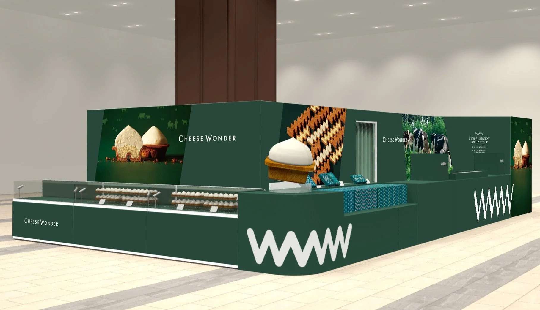 JR仙台駅に初登場するCHEESE WONDER POP UP STOREの様子