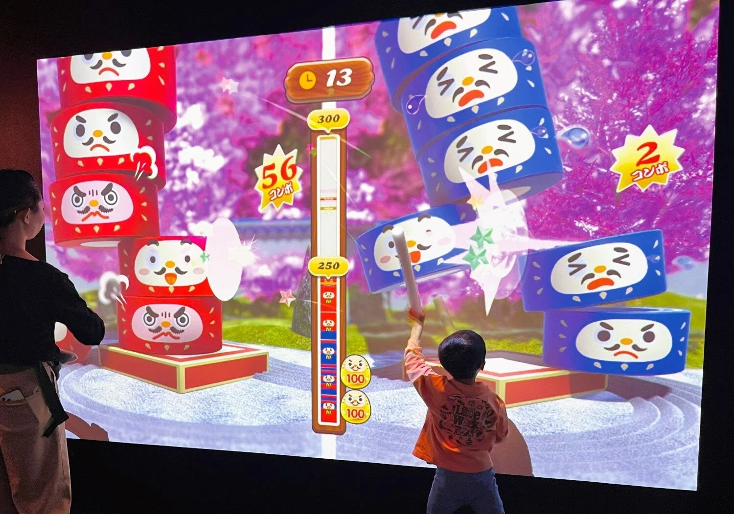インタラクティブなだるま落としゲーム