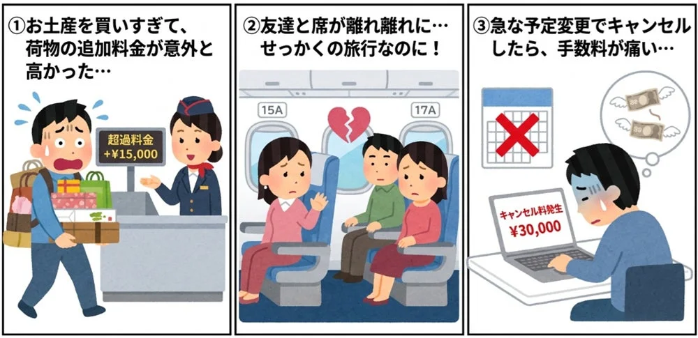旅行トラブルのイラスト