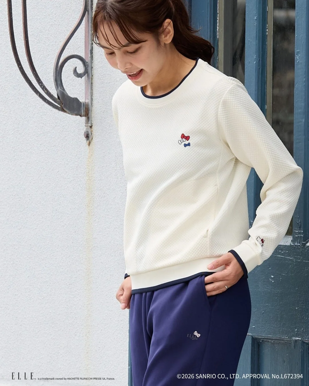 ハローキティ×ELLE SPORT ジャガード プルオーバー