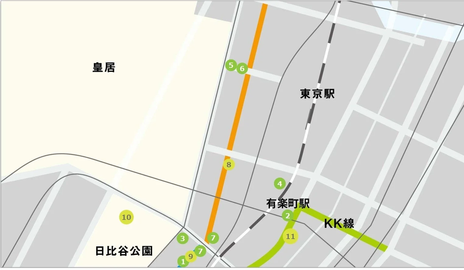 東京中心部の地図