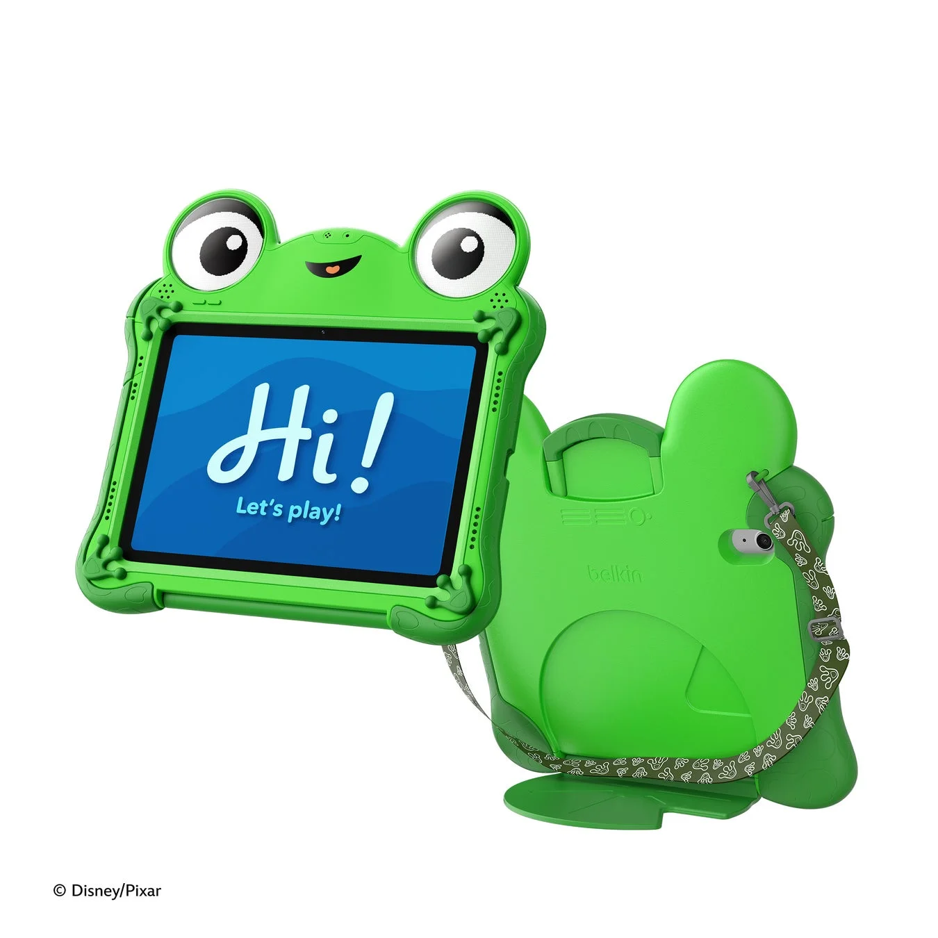 子供向けの緑色のカエル型タブレット保護ケース