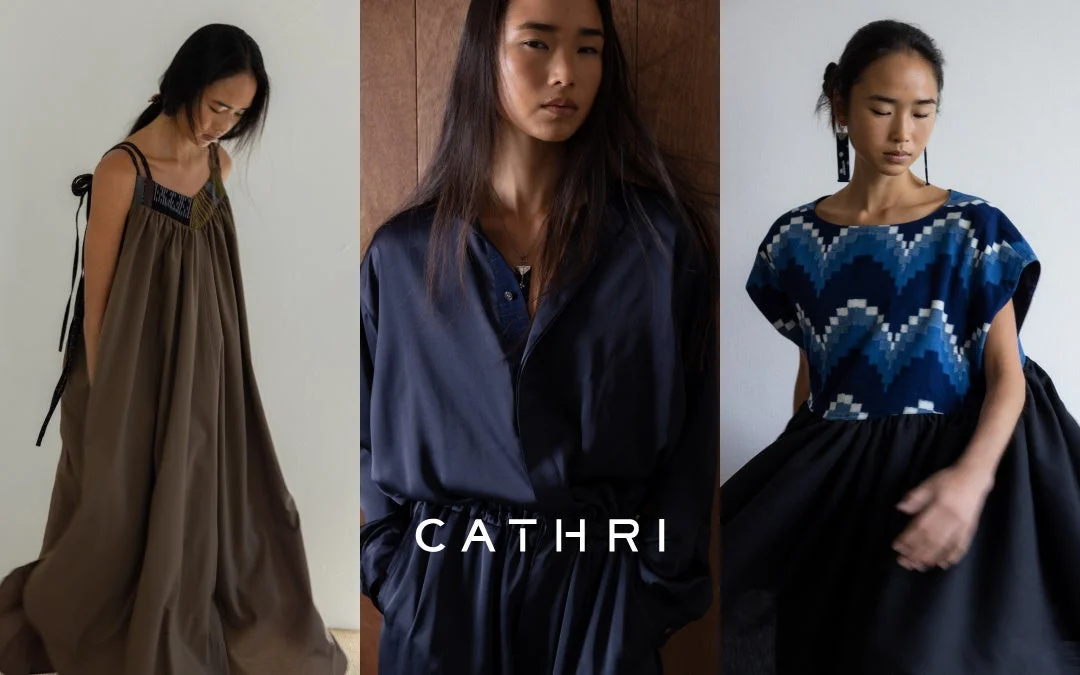 CATHRIの服を着用した3人のモデル