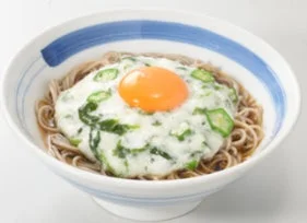 温かい月見ねばとろそば