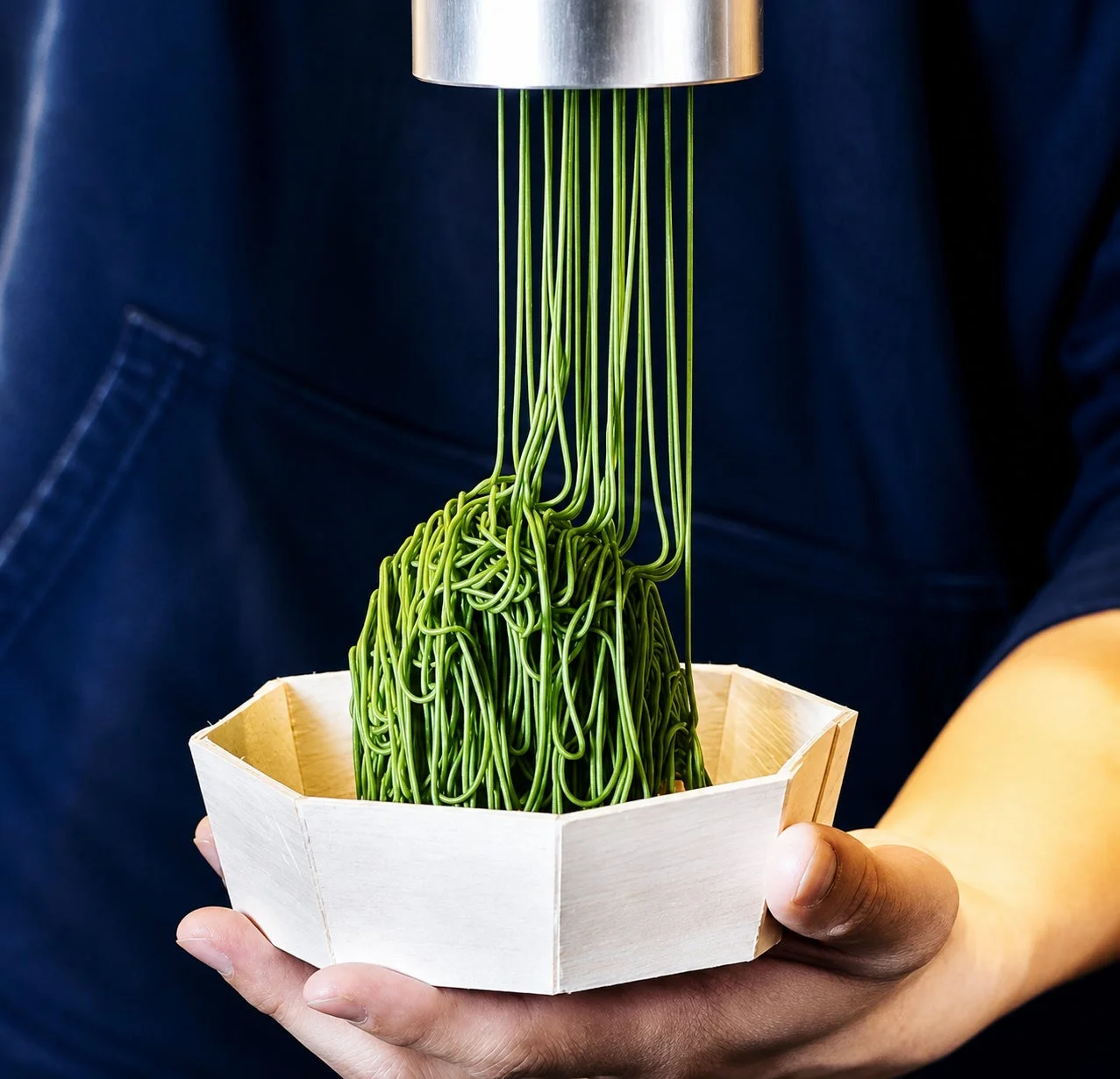 抹茶モンブランの絞り出し