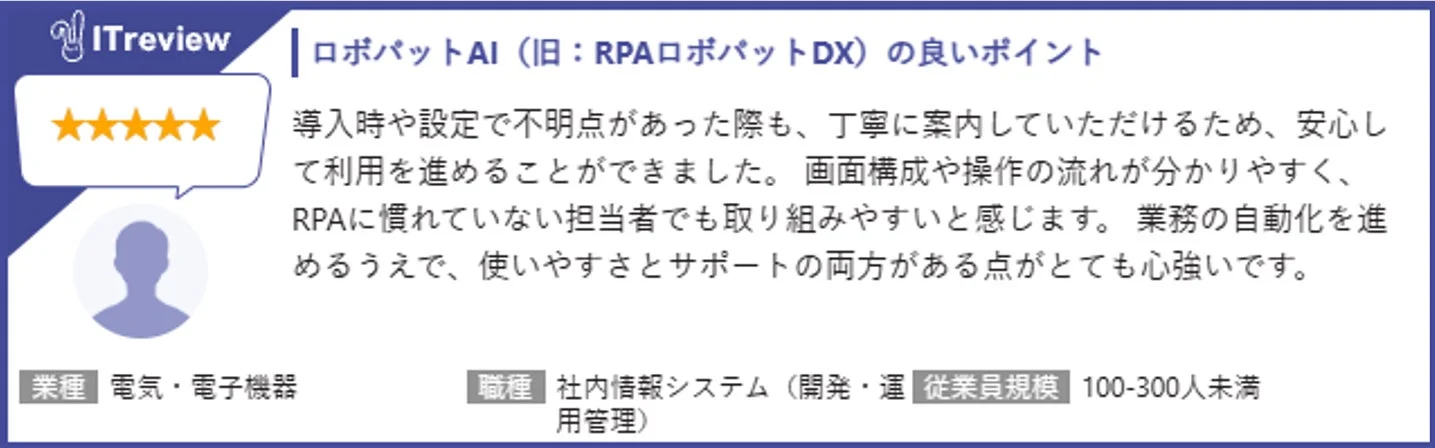 ITreview ロボパットAI の良いポイント