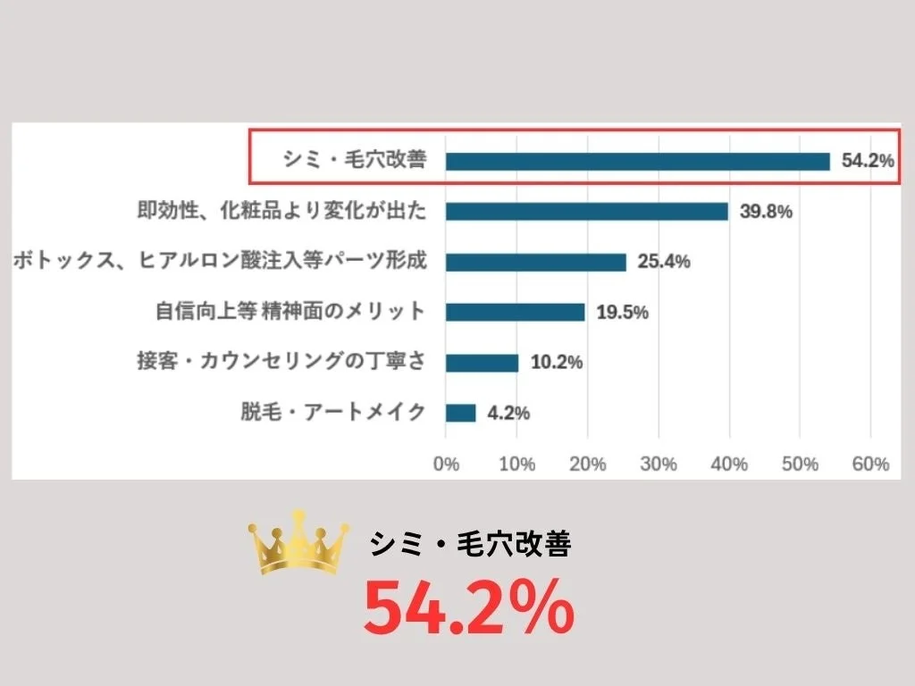 美容医療で満足した内容を示す棒グラフ