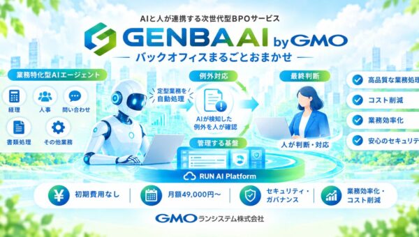 GMOランシステム、150種以上の業務別AIエージェントと人が連携するBPOサービス「GENBA AI byGMO」を提供開始