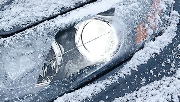 “LEDヘッドライトに雪が付いて暗い”悩みに、着雪を抑える防雪フィルムを発売