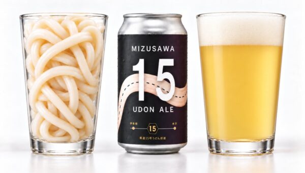 水沢うどんの端材をアップサイクルしたクラフトビール「水沢15 UDON ALE」を10月10日発売