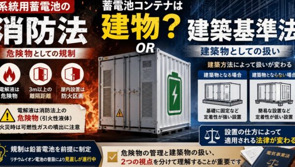 系統用蓄電池は消防法・建築基準法でどう規制されるのか――規制の実態を読み解くウェビナーを開催