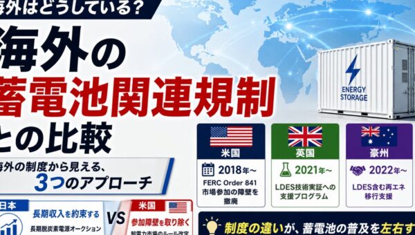 系統用蓄電池、日本と海外で何が違うのか――米国FERC命令と長時間貯蔵支援策を読み解くウェビナーを開催