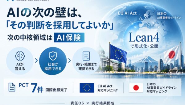 AIの次の壁は「その判断を採用してよいか」――責任OSを中核とする技術群、PCT国際出願7件完了