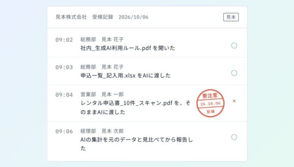 個人情報の漏えいが相次ぐ中、社員のAIの使い方を「実技」で測る『AI実技測定』を提供開始 免許証画像の扱いや偽リンクへの対応を、日々の業務の場面で記録