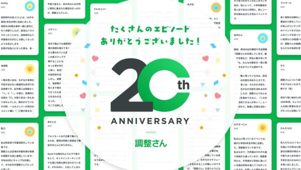調整さんを通じて生まれた思い出 応募総数 約1500件