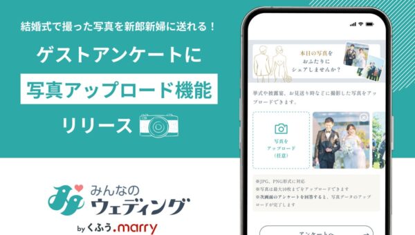 【みんなのウェディング】結婚式のゲスト向けアンケート「GSアンケート」に写真アップロード機能を追加！