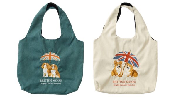 【コーギー&キャバリア】雑貨ブランド「Jubilee」から、英国モチーフ立体刺繡バッグの新デザインが登場。